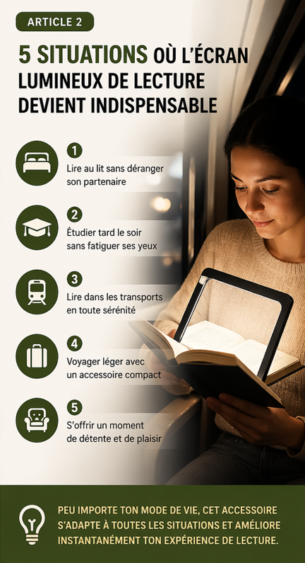 5 situations où l’écran lumineux de lecture devient indispensable