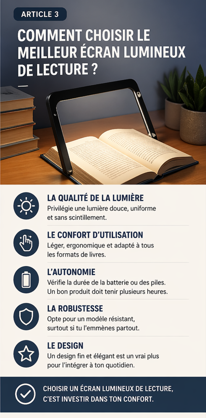 Comment choisir le meilleur écran lumineux de lecture ?