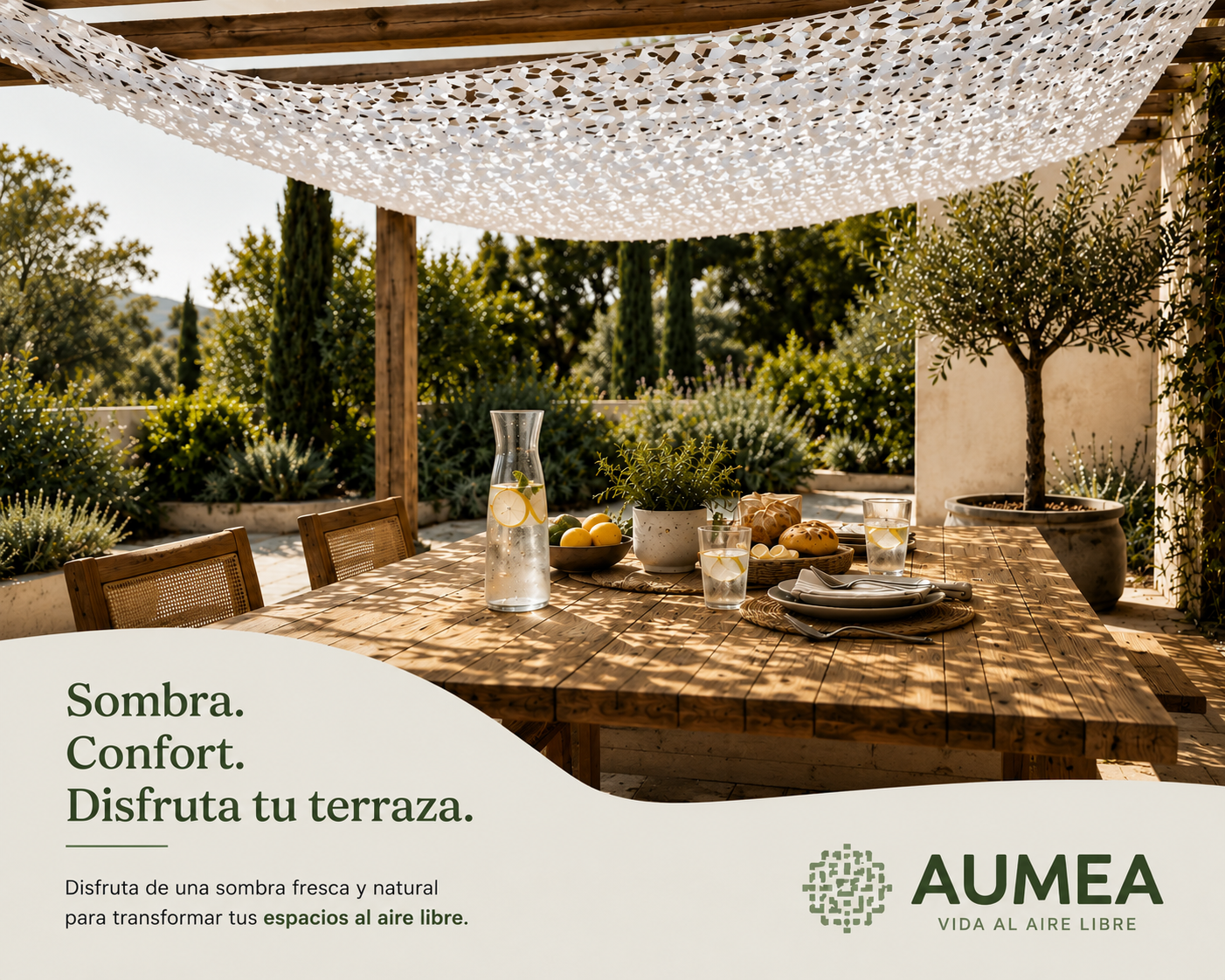 Malla de Sombra Blanca Reforzada - Aumea
