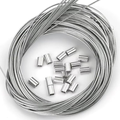 Cable de acero inoxidable para red de camuflaje - Kit con manguitos de aluminio