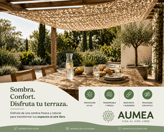 Malla de Sombra Arena Reforzada - Aumea