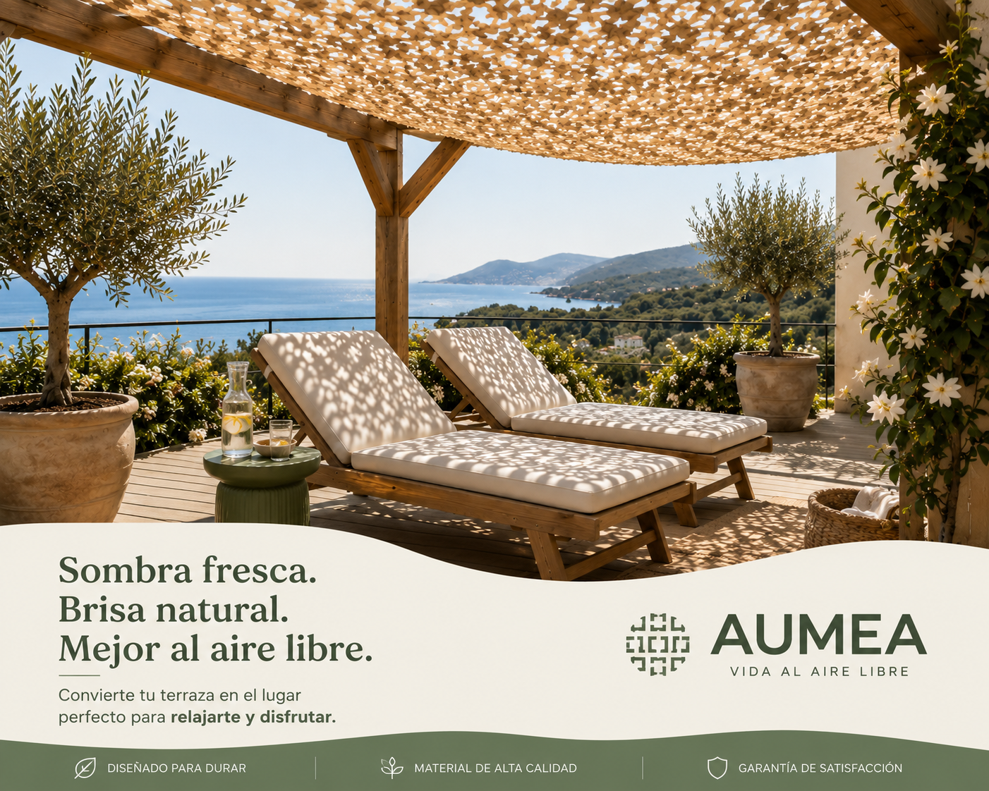Malla de Sombra Arena Reforzada - Aumea