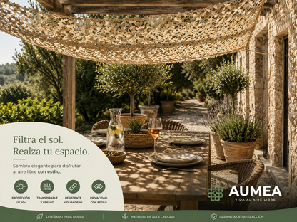 Malla de Sombra Arena Reforzada - Aumea
